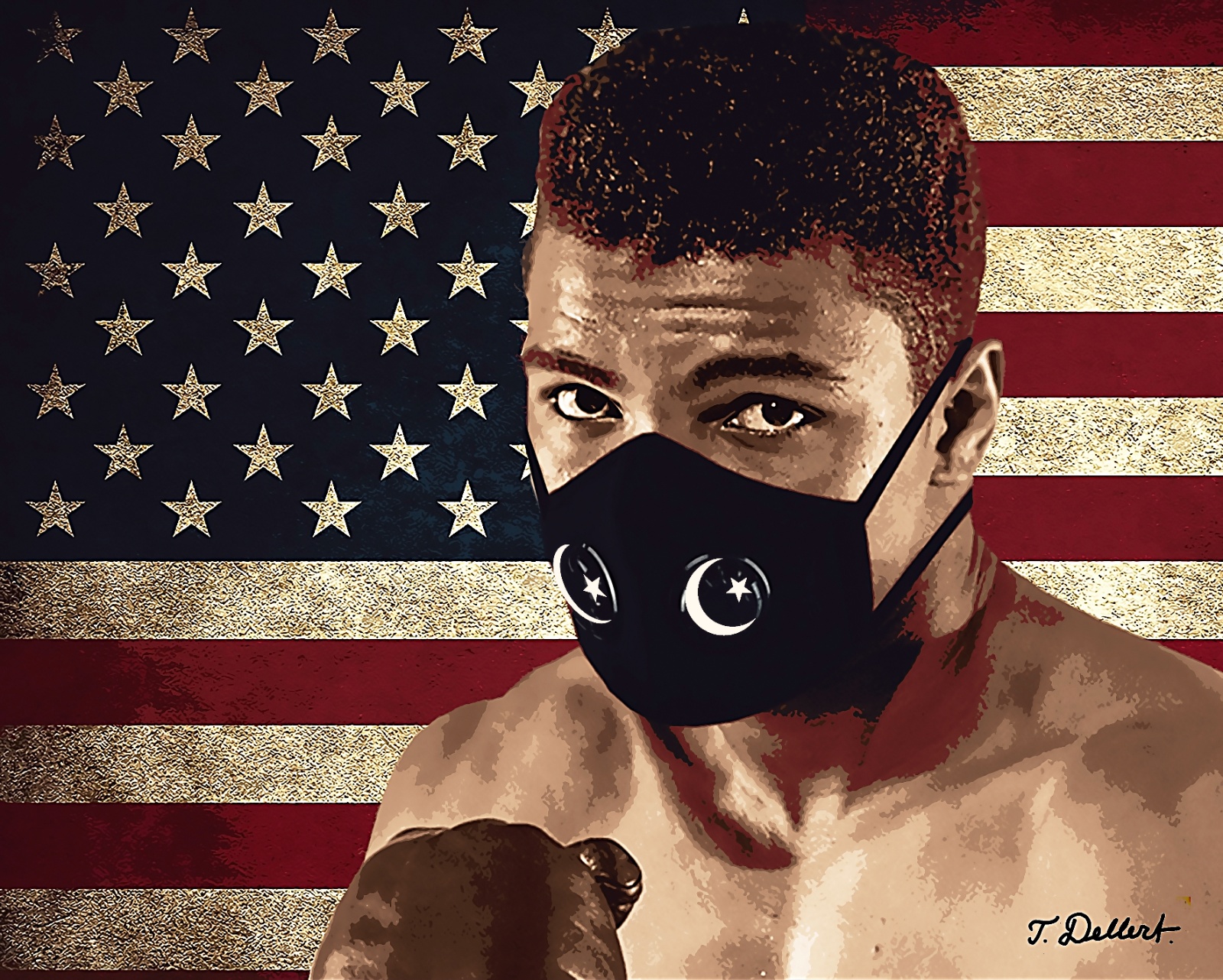 ALI American hero in Corona mask 
